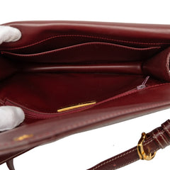 カルティエ マストライン ショルダーバッグ ワインレッド ボルドー レザー レディース CARTIER 【中古】