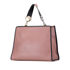 フェンディ ラナウェイ ハンドバッグ ショルダーバッグ 2WAY 8BH343 ダスティピンク ブラック レザー レディース FENDI 【中古】