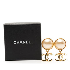 シャネル ヴィンテージ ココマーク イヤリング ゴールド メッキ フェイクパール レディース CHANEL 【中古】