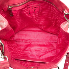 プラダ 三角ロゴプレート ハンドバッグ ショルダーバッグ 2WAY ピンク レザー レディース PRADA 【中古】