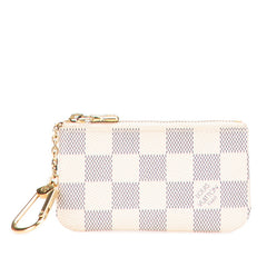 ルイ ヴィトン ダミエ アズール ポシェット クレ コインケース 小銭入れ N62659 ホワイト PVC レザー レディース LOUIS VUITTON 【中古】