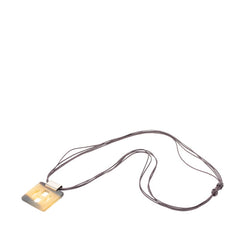 エルメス Hロゴ ネックレス ブラウン ベージュ バッファローホーン レディース HERMES 【中古】