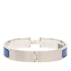 エルメス クリックH PM ブレスレット シルバー ブルー メタル レディース HERMES 【中古】