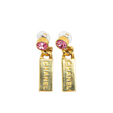 シャネル ロゴ ピアス ゴールド ピンク メッキ レディース CHANEL 【中古】