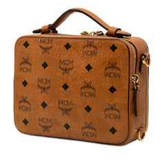 エム シー エム ヴィセトス ロゴグラム ハンドバッグ ショルダーバッグ 2WAY ブラウン PVC レザー レディース MCM 【中古】