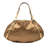 グッチ GGキャンバス アビー ハンドバッグ トートバッグ 130736 ブラウン ゴールド キャンバス レザー レディース GUCCI 【中古】