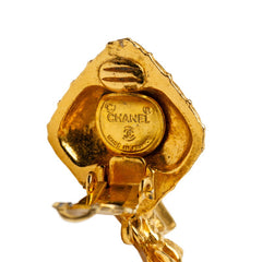 シャネル マトラッセ リボン イヤリング スイング ゴールド メッキ レディース CHANEL 【中古】