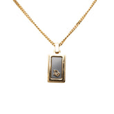 ディオール CDロゴ ネックレス ゴールド ブラック メッキ レディース Dior 【中古】