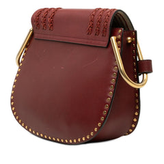 クロエ ハドソン タッセル 斜め掛け ショルダーバッグ ワインレッド ゴールド レザー メッキ レディース Chloe 【中古】