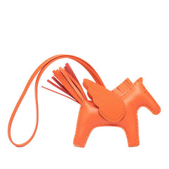 エルメス ロデオチャーム ペガサスPM バッグチャーム オレンジ系 アニョーミロ レディース HERMES 【中古】