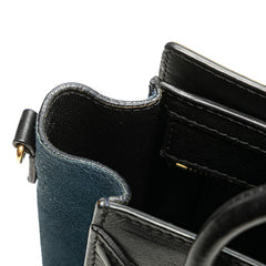 セリーヌ ラゲージ ナノショッパー ハンドバッグ ショルダーバッグ 2WAY ブラック ブラウン ネイビー レザー スウェード レディース CELINE 【中古】