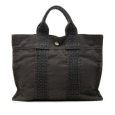 エルメス エールラインPM トートバッグ ハンドバッグ グレー キャンバス レディース HERMES 中古