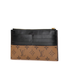 ルイ ヴィトン モノグラム リバース スリム パース 長財布 M80390 ブラウン ブラック PVC レザー レディース LOUIS VUITTON 【中古】
