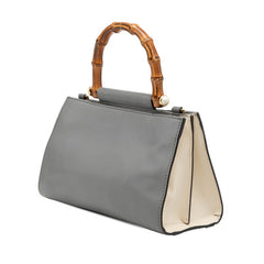 グッチ バンブー パール ハンドバッグ ショルダーバッグ 2WAY 470271 グレー アイボリー レザー レディース GUCCI 【中古】