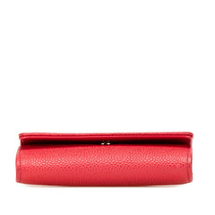 シャネル ココマーク カードケース レッド キャビアスキン レディース CHANEL 【中古】