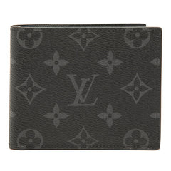 ルイ ヴィトン モノグラム エクリプス ポルトフォイユ マルコNM 二つ折り財布 M62545 ブラック PVC レザー メンズ LOUIS VUITTON 【中古】