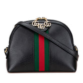 グッチ オフィディア シェリーライン ショルダーバッグ 499621 ブラック レザー レディース GUCCI 【中古】