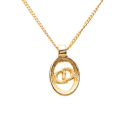 ディオール CDロゴ チェーン ペンダント ネックレス メッキ レディース Dior 【中古】
