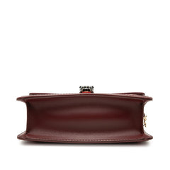 ブルガリ セルペンティ ダイヤモンド ブラスト チェーン ショルダーバッグ レッド レザー レディース BVLGARI 【中古】