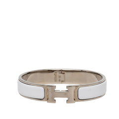 エルメス クリックH PM ブレスレット シルバー ホワイト メタル エナメル レディース HERMES 【中古】