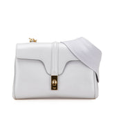 セリーヌ ティーン ソフト16 セーズ 斜め掛け ショルダーバッグ ライトグレー レザー レディース CELINE 【中古】