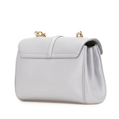 セリーヌ ティーン ソフト16 セーズ 斜め掛け ショルダーバッグ ライトグレー レザー レディース CELINE 中古