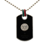 グッチ クレスト シェリーライン ネックレス ドッグタグ ボールチェーン シルバー マルチカラー SV925 シルバー レディース GUCCI 【中古】