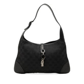 グッチ ジャッキー GGキャンバス ワンショルダーバッグ 肩掛け 28628 ブラック キャンバス レザー レディース GUCCI 中古