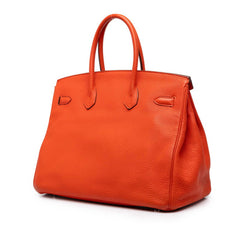 エルメス バーキン35 ハンドバッグ □P刻印 2012年 内縫い ローズテキサス レッド系 シルバー金具 トゴ レディース HERMES 中古