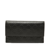 グッチ グッチシマ 三つ折り 長財布 257303 ブラック レザー レディース GUCCI 【中古】