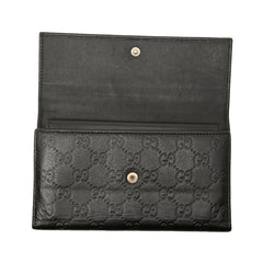 グッチ グッチシマ 三つ折り 長財布 257303 ブラック レザー レディース GUCCI 【中古】