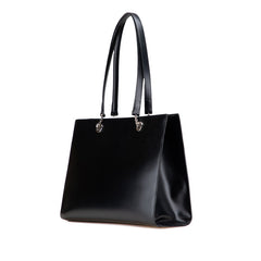 カルティエ パンテール レオパード トートバッグ ブラック レザー レディース CARTIER 【中古】