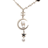 シャネル ココマーク 月 ムーン 星 スター モチーフ ネックレス ゴールド メッキ ラインストーン レディース CHANEL 【中古】