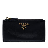 プラダ サフィアーノ フラグメントケース コインケース 1MC054 ブラック レザー レディース PRADA 中古