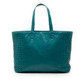 ボッテガヴェネタ イントレチャート トートバッグ ハンドバッグ ブルー系 レザー レディース BOTTEGAVENETA 【中古】