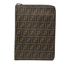 フェンディ ズッカ ドキュメントホルダー 書類ケース ブラウン PVC レザー レディース FENDI 【中古】