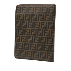 フェンディ ズッカ ドキュメントホルダー 書類ケース ブラウン PVC レザー レディース FENDI 【中古】