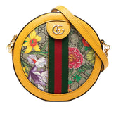 グッチ GGスプリーム フローラ 斜め掛け チェーン ショルダーバッグ 550618 ベージュ イエロー PVC レザー レディース GUCCI 中古