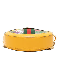 グッチ GGスプリーム フローラ 斜め掛け チェーン ショルダーバッグ 550618 ベージュ イエロー PVC レザー レディース GUCCI 中古