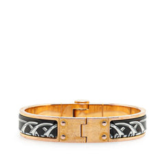 エルメス シャルニエール ファン バングル ゴールド ブラック メッキ レディース HERMES 【中古】