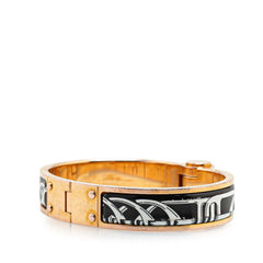 エルメス シャルニエール ファン バングル ゴールド ブラック メッキ レディース HERMES 【中古】