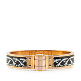 エルメス シャルニエール ファン バングル ゴールド ブラック メッキ レディース HERMES 【中古】