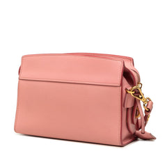 プラダ ロゴ 斜め掛け ショルダーバッグ ピンク サフィアーノレザー レディース PRADA 中古