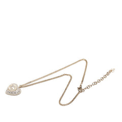 シャネル ココマーク ハート ラインストーン ネックレス ゴールド メッキ フェイクパール レディース CHANEL 【中古】