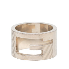 グッチ ブランデッドG ワイド リング 指輪 #13 SV925 シルバー レディース GUCCI 【中古】