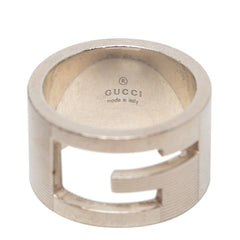 グッチ ブランデッドG ワイド リング 指輪 #13 SV925 シルバー レディース GUCCI 【中古】