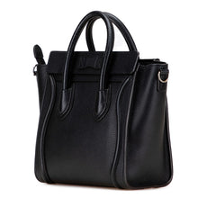 セリーヌ ラゲージ ナノショッパー ハンドバッグ ショルダーバッグ 2WAY ブラック レザー レディース CELINE 【中古】