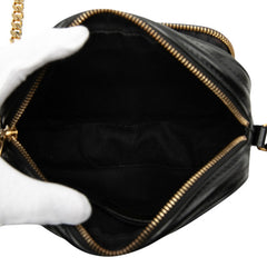 バーバリー TBロゴ 斜め掛け チェーン ショルダーバッグ ブラック レザー レディース BURBERRY 【中古】