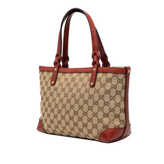グッチ GGキャンバス クラフト ハンドバッグ トートバッグ 269878 ベージュ レッド キャンバス レザー レディース GUCCI 【中古】