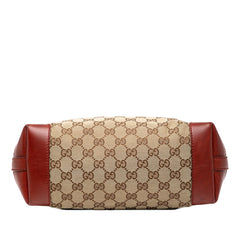 グッチ GGキャンバス クラフト ハンドバッグ トートバッグ 269878 ベージュ レッド キャンバス レザー レディース GUCCI 【中古】